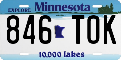 MN license plate 846TOK