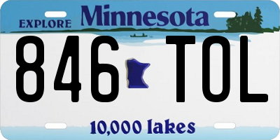 MN license plate 846TOL