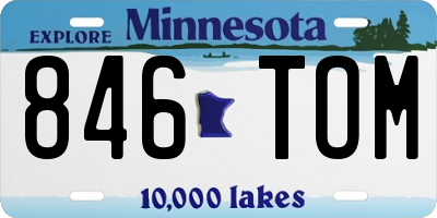 MN license plate 846TOM