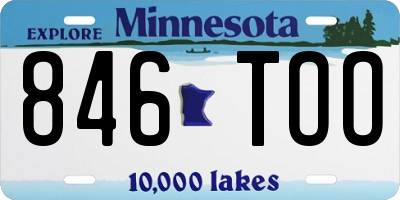 MN license plate 846TOO