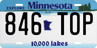MN license plate 846TOP