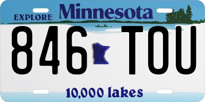 MN license plate 846TOU