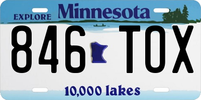 MN license plate 846TOX