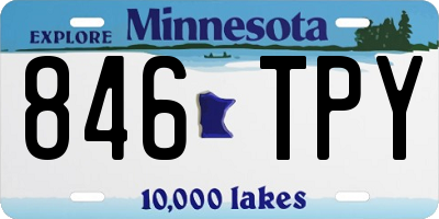 MN license plate 846TPY