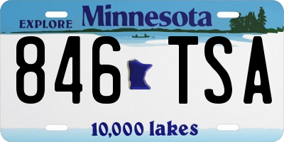 MN license plate 846TSA