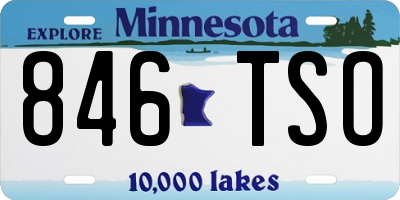 MN license plate 846TSO