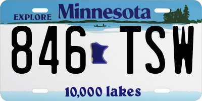 MN license plate 846TSW