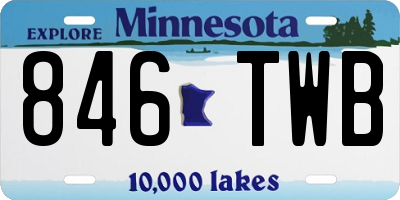 MN license plate 846TWB