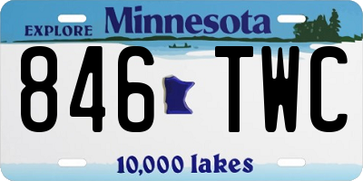 MN license plate 846TWC