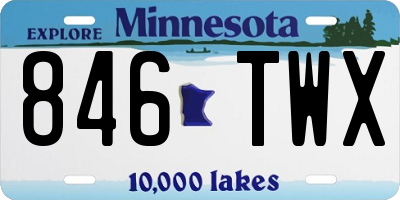 MN license plate 846TWX