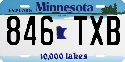 MN license plate 846TXB