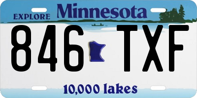 MN license plate 846TXF