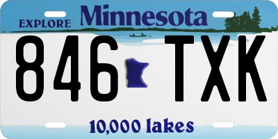 MN license plate 846TXK