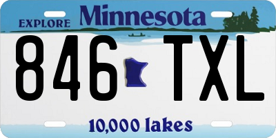 MN license plate 846TXL