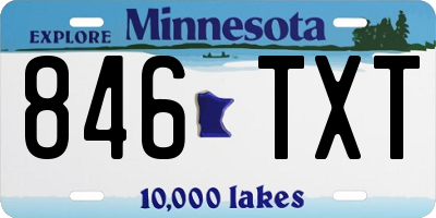 MN license plate 846TXT