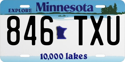 MN license plate 846TXU