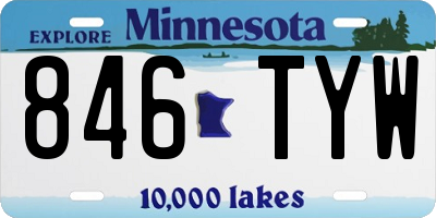 MN license plate 846TYW