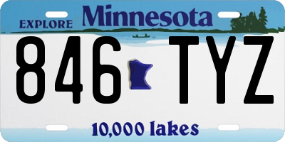 MN license plate 846TYZ