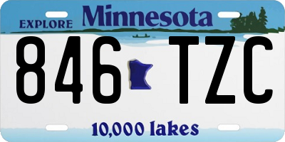 MN license plate 846TZC