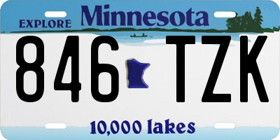 MN license plate 846TZK