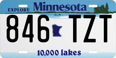 MN license plate 846TZT