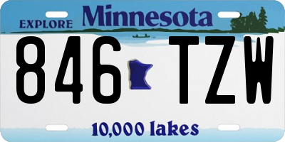 MN license plate 846TZW