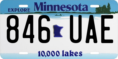 MN license plate 846UAE