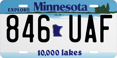 MN license plate 846UAF