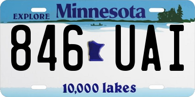 MN license plate 846UAI