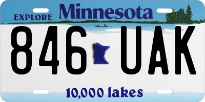 MN license plate 846UAK