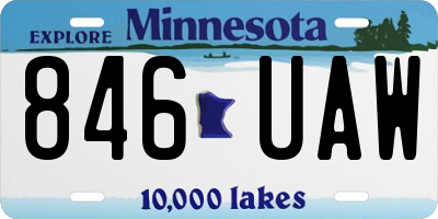 MN license plate 846UAW