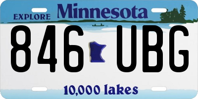 MN license plate 846UBG