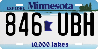 MN license plate 846UBH