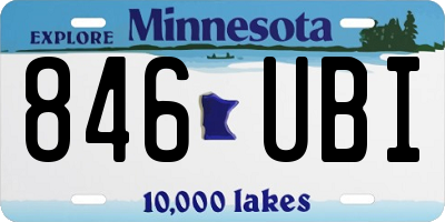 MN license plate 846UBI