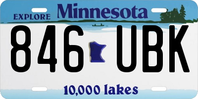 MN license plate 846UBK