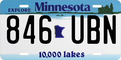 MN license plate 846UBN