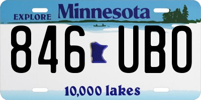 MN license plate 846UBO