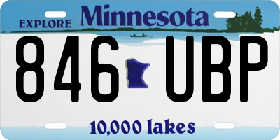 MN license plate 846UBP