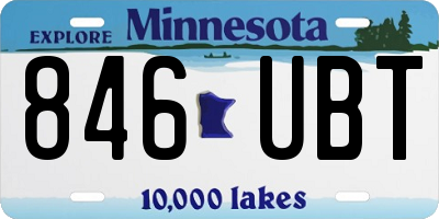MN license plate 846UBT