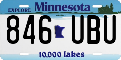 MN license plate 846UBU