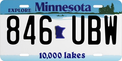 MN license plate 846UBW