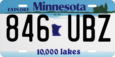 MN license plate 846UBZ