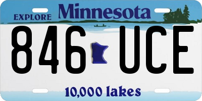 MN license plate 846UCE