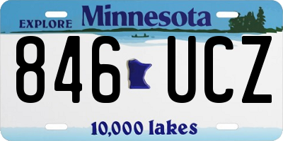 MN license plate 846UCZ