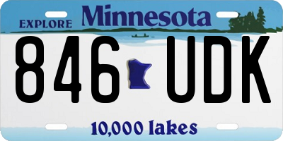 MN license plate 846UDK