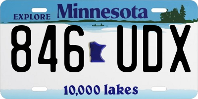 MN license plate 846UDX