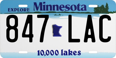 MN license plate 847LAC