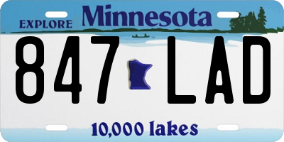 MN license plate 847LAD