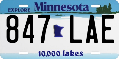 MN license plate 847LAE