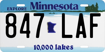 MN license plate 847LAF